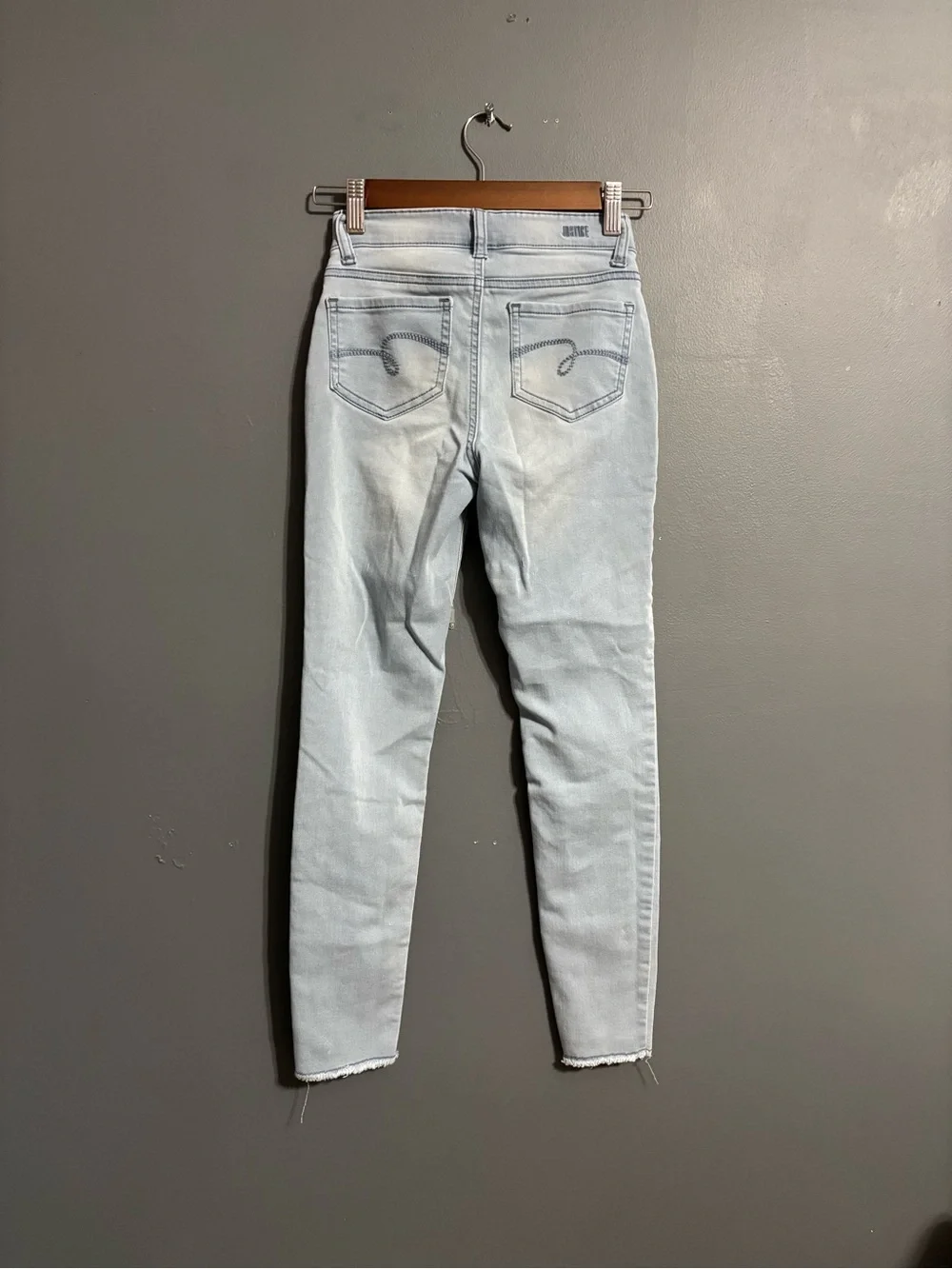 Justice High Rise Slim Jegging Light Wash Y2K boho Button Fly Jeans girls 12